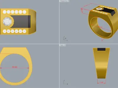 Mens ring 3D print model shop
