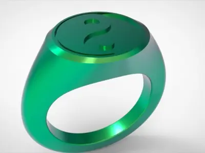 Yin Yang Ring US RING SIZES 5 6 7 8 9 10 11 12 13 14 15 16 3D print model