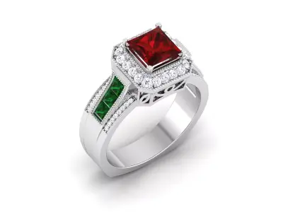 Solitaire ring model 3D print model 3D print model