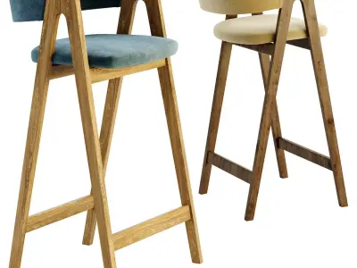 Bar Stool PYCH beech 3D model