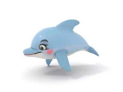 Cartoon Dolphin Model Pack for Interactive Environments Low-poly 3D model