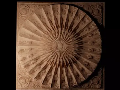 Sunburst CNC 3d Print High Relief Sand Casting 3D print model