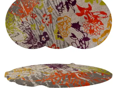 Round Rug Set 284 3D model