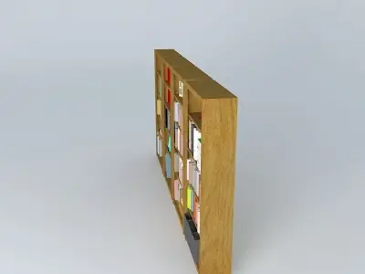 Wooden Bookcase Free 3D model