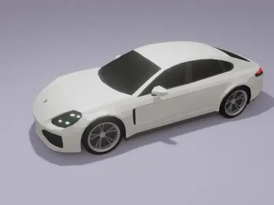 Porsche Panamera low poly 3D model Low-poly 3D model