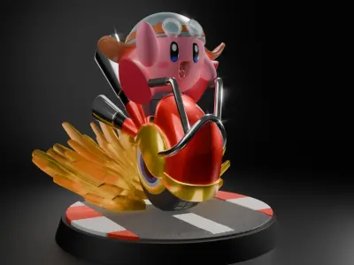 Kirby and Wheelie 3D print model