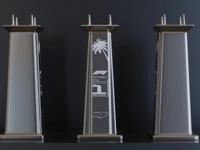 F1 Trophy - Miami GP Trophy Low-poly 3D model