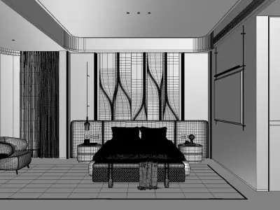 Modern Bedroom 3D Model 3D model