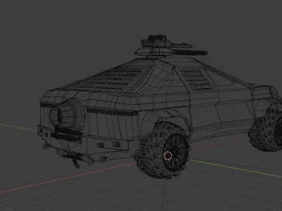 Buggy 1 armored vehicle in desert 3D model
