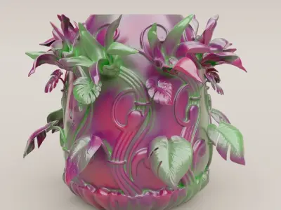 BOTANICAL ELEGANCE VASE 3D print model