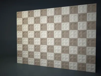 03 ARABIC PATTERN WALL Low-poly 3D model