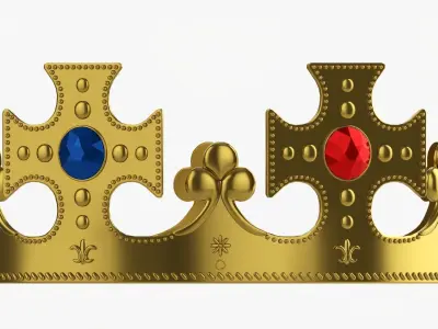 King crown with gems 3D model
