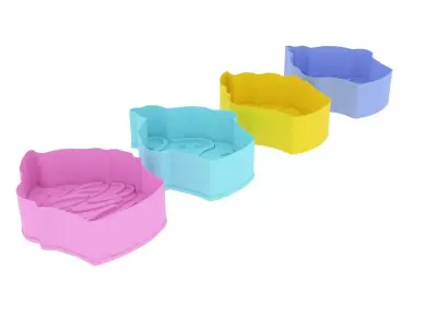 Cupcake Cookie Cutters With Stamp Cake 3D print model