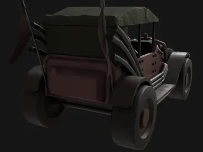 Steampunk - Low Poly 3D Car Model Low-poly 3D model
