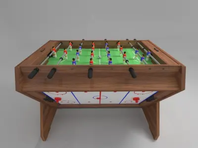 Game table 3 in 1 football air hockey billiards 3D model