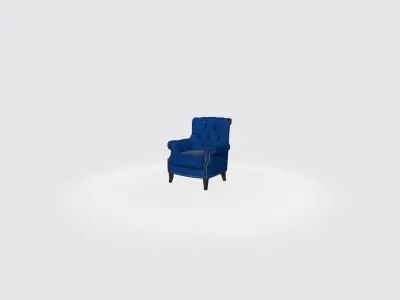 Velvet Luxe Living Set Low-poly 3D model