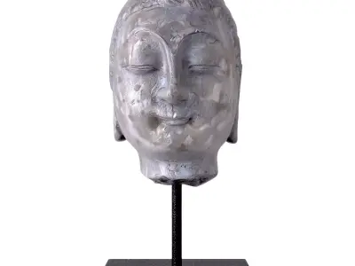 Antique Stone Buddha Head 3D model