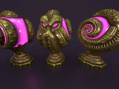 Ancient sphere Low-poly 3D model