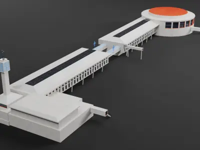 Urban Services Pack  Airport Gas Station  Tire Shop Low-poly 3D model