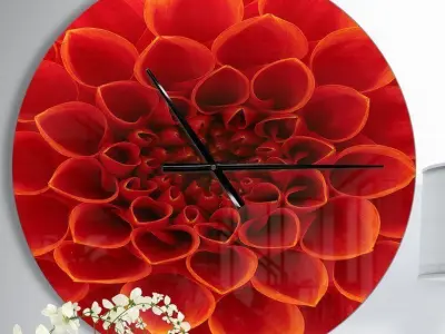 Flower with Dense Petals Wall Clock Free 3D model
