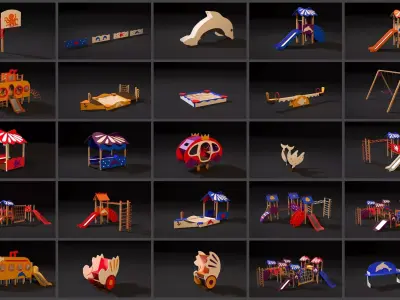 Playgrounds playground set 3D model