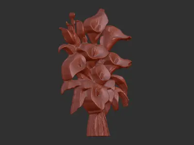 Calla lily flower cnc model 3D print model