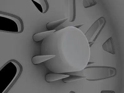 Truck Low Profile Tire and Wheel 3D Printable 3D print model