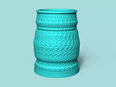 Vase 10 with Plate - Simple Plant Pot - Home Decor 3D print model