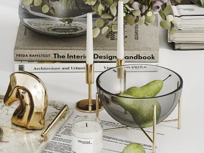 Decorative Set 023 Low-poly 3D model