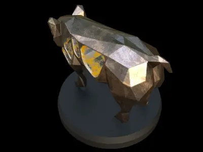 Steampunk Pig Low-poly 3D model