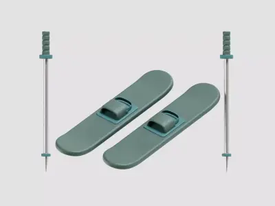 Ski board 3d model   Low-poly 3D model