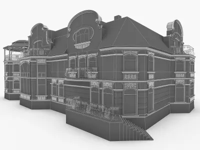 Luxury Mansion  Low-poly 3D model