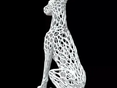 Doberman Voronoi Style 3D print model