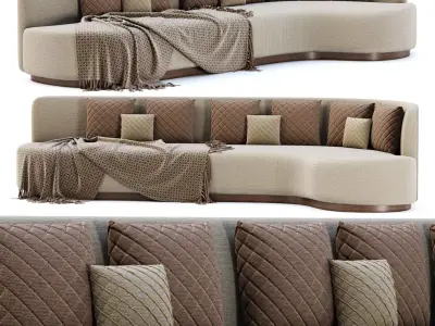 Stefa restaurant large sofa by Bpoint Design 3D model