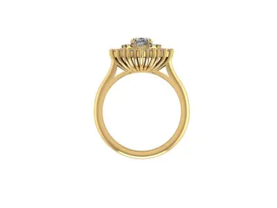 diamond cluster ring double halo 3D print model