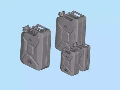 Metal petrol FUEL CANISTER  Jerry Can 3D models Printable 3D print model