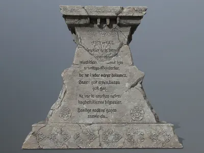 Lion fountain Low-poly 3D model