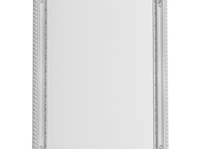 Oriental painting in a wooden gilded frame 3D model