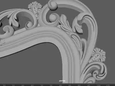 mirror gold ornate frame 3D model