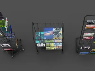 Magazine Racks Low-poly 3D model