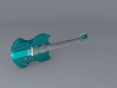 12 string electric guitar Free 3D model