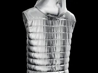 Male puffer vest 3D model
