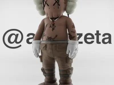 Kaws Travis Scott Textured Low-poly 3D model