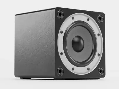 Subwoofer V2 - Universal Black Audio System Low-poly 3D model