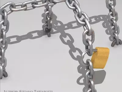 Chains and padlock 3D model
