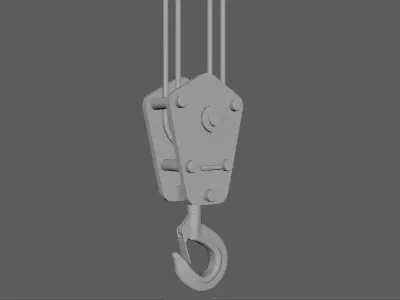 Pulley Hook  Double fixed eyelet 3D model