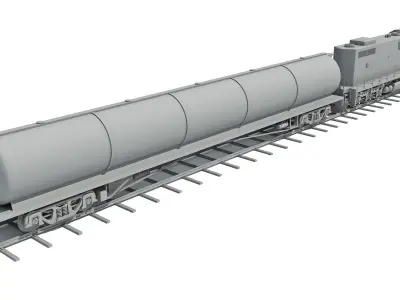 Detailed Tanker Train 2 3D model