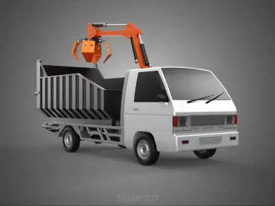 L300 DELICA COLT DUMP TRUCK GRAPPLE CAR PICKUP WOOD LOG PALM OIL 3D model