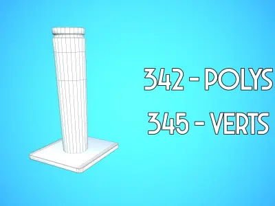 TRAFFIC BOLLARD CARTOON STYLIZED Low-poly 3D model