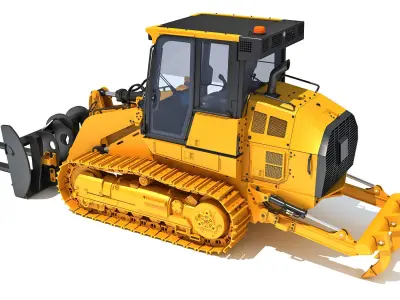 Tracked Dozer Bulldozer 3D model